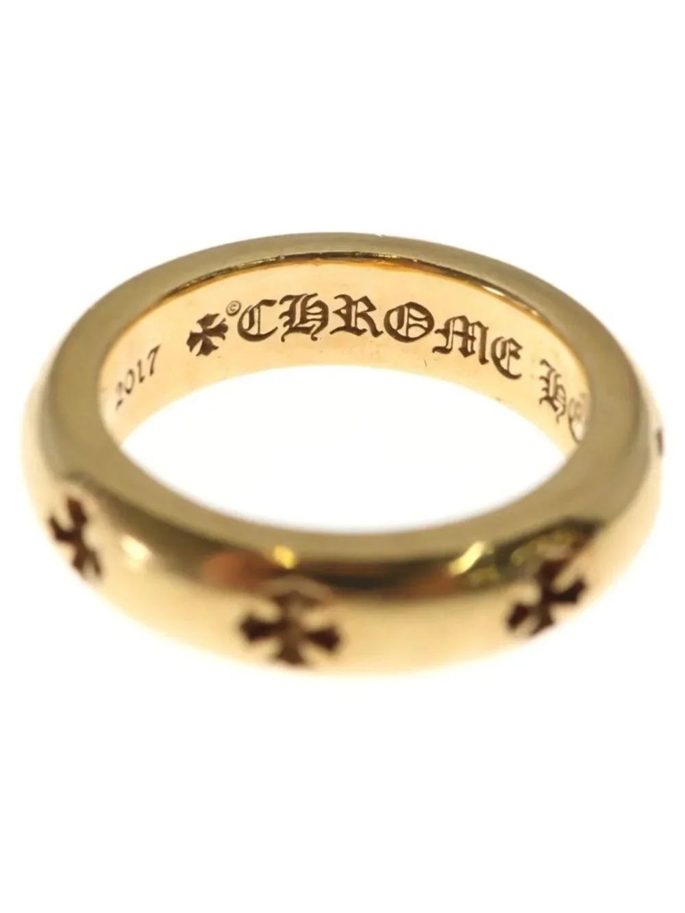 Chrome Hearts 22k Negative CH Plus 22k Tee Gold Ring